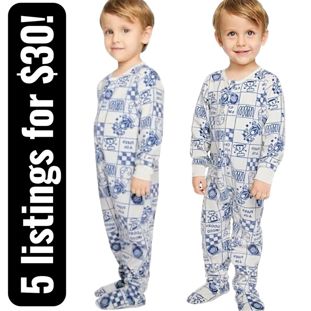 Kids Headquarters Zip Footie Pajamas Vroom Race Car Theme 3T Modern Toddler Boy